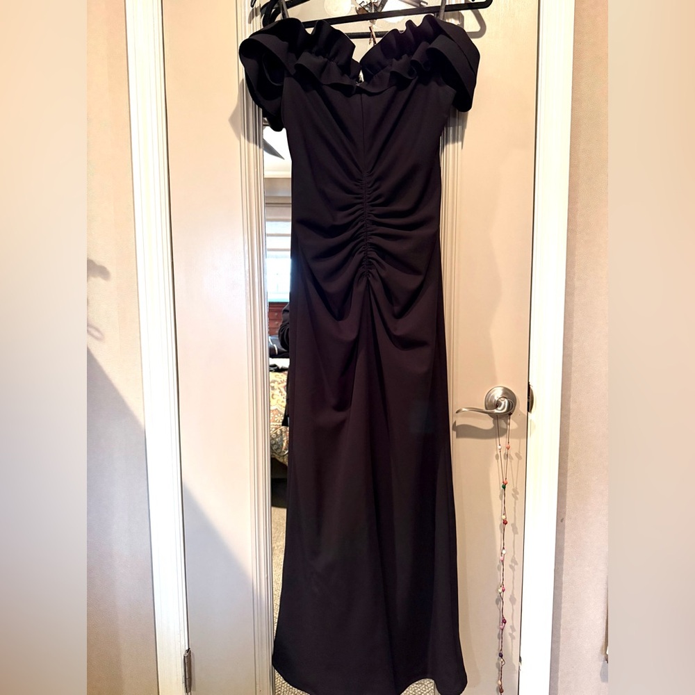 XSCAPE Evenings Ruched Ruffle Gown - Picture 3 of 5